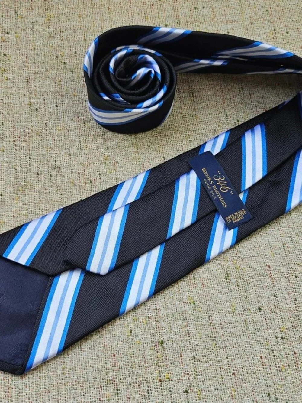 Vintage Brooks Brothers 346 Striped Silk Tie Men Neck Tie Classic Tie Made USA